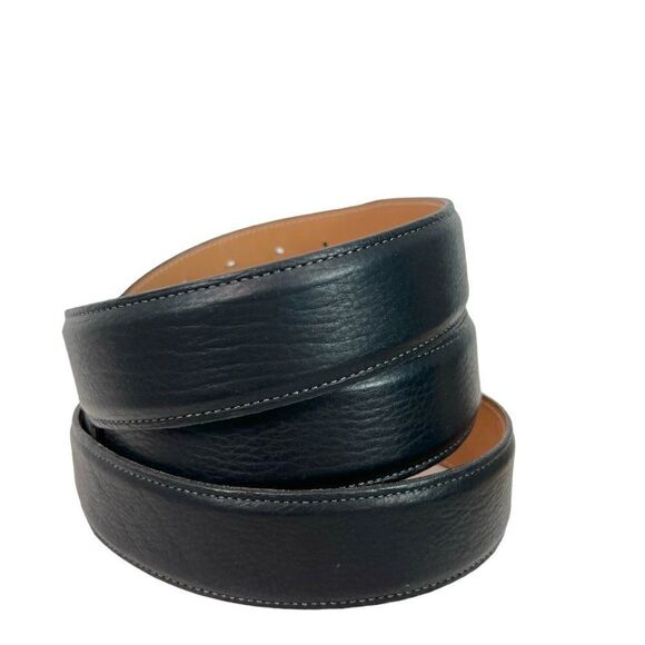 James Reid of Santa Fe New Mexico Black Bison Leather Belt Strap Size 55 - Picture 4 of 11